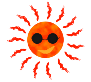 サングラスをかける太陽のイラスト