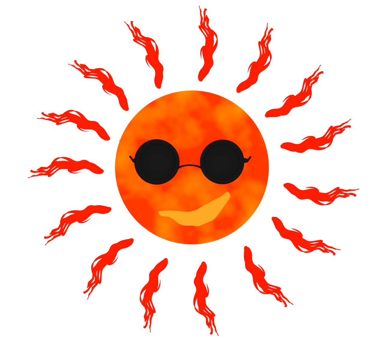 サングラスをかける太陽のイラスト