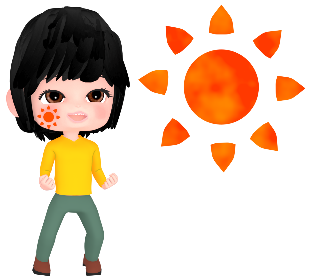 晴れ女のイラスト