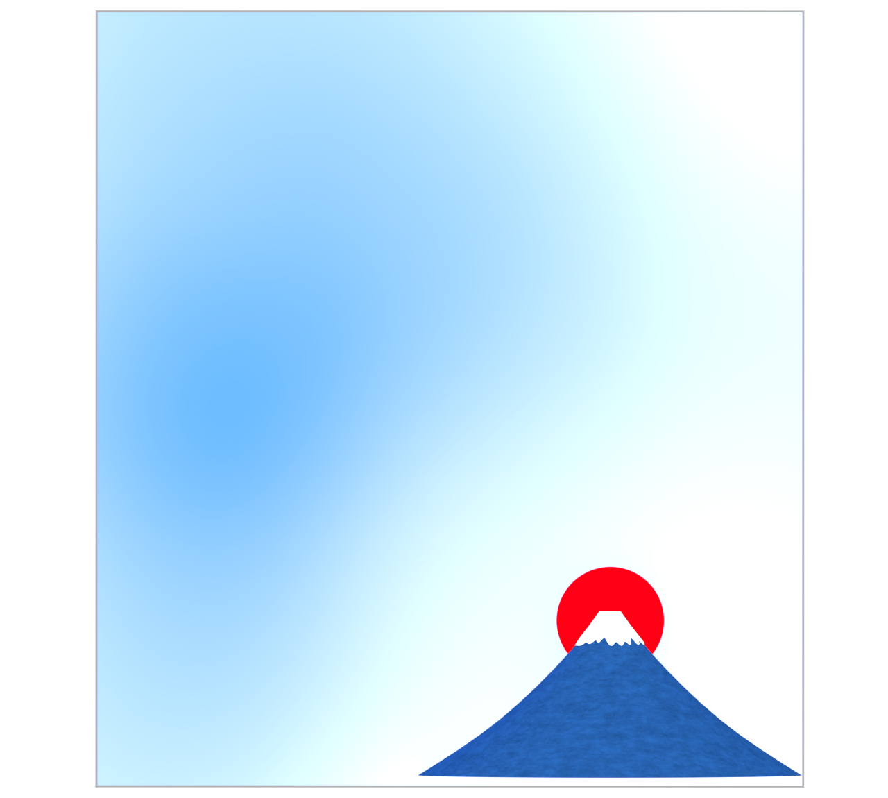 日の出と富士山のフレーム