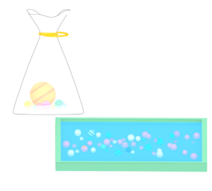 スーパーボールすくいのイラスト