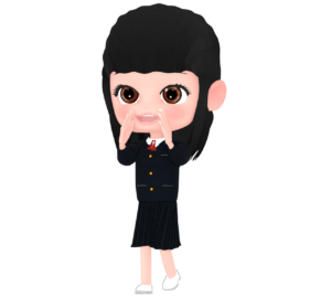 応援をする女子生徒のイラスト