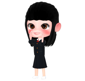 応援する女子生徒のイラスト