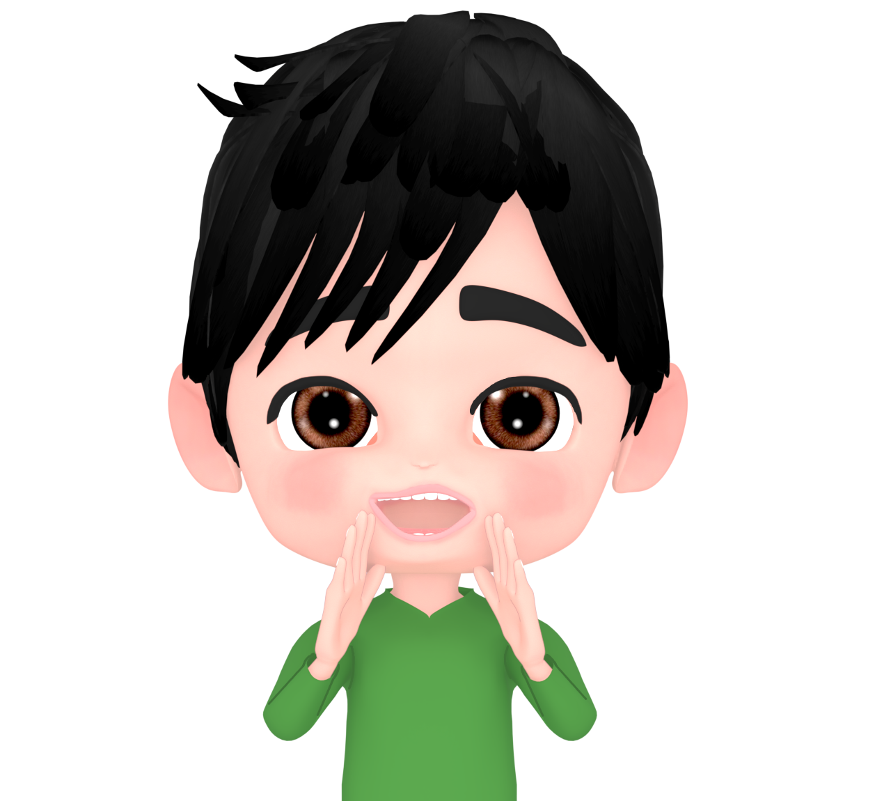 応援をする男性のイラスト