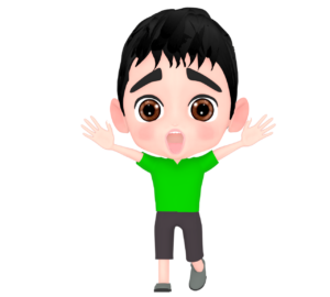 驚く男の子のイラスト