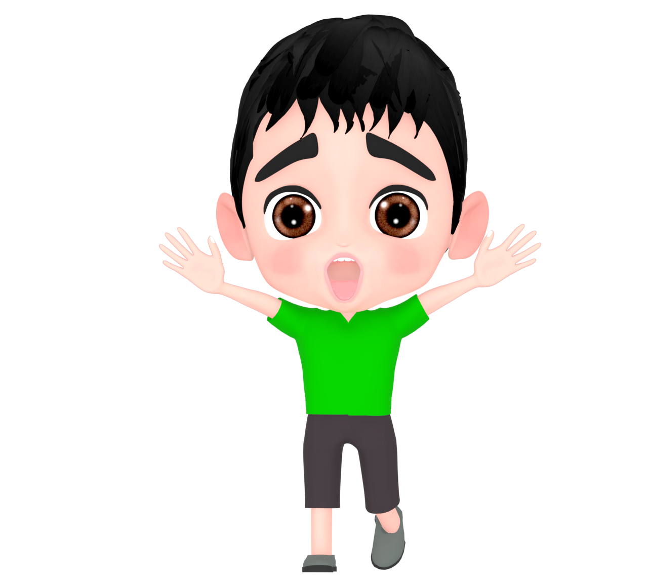 驚く男の子のイラスト