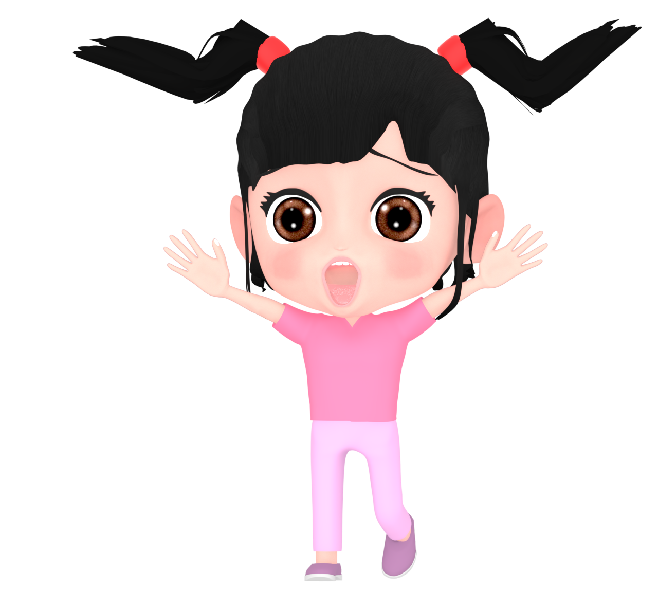 ビックリする女の子のイラスト
