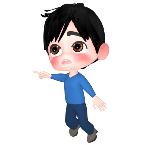 前のめりで驚く男性のイラスト