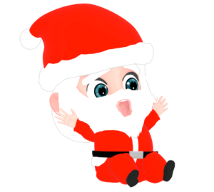 驚くサンタクロースのイラスト