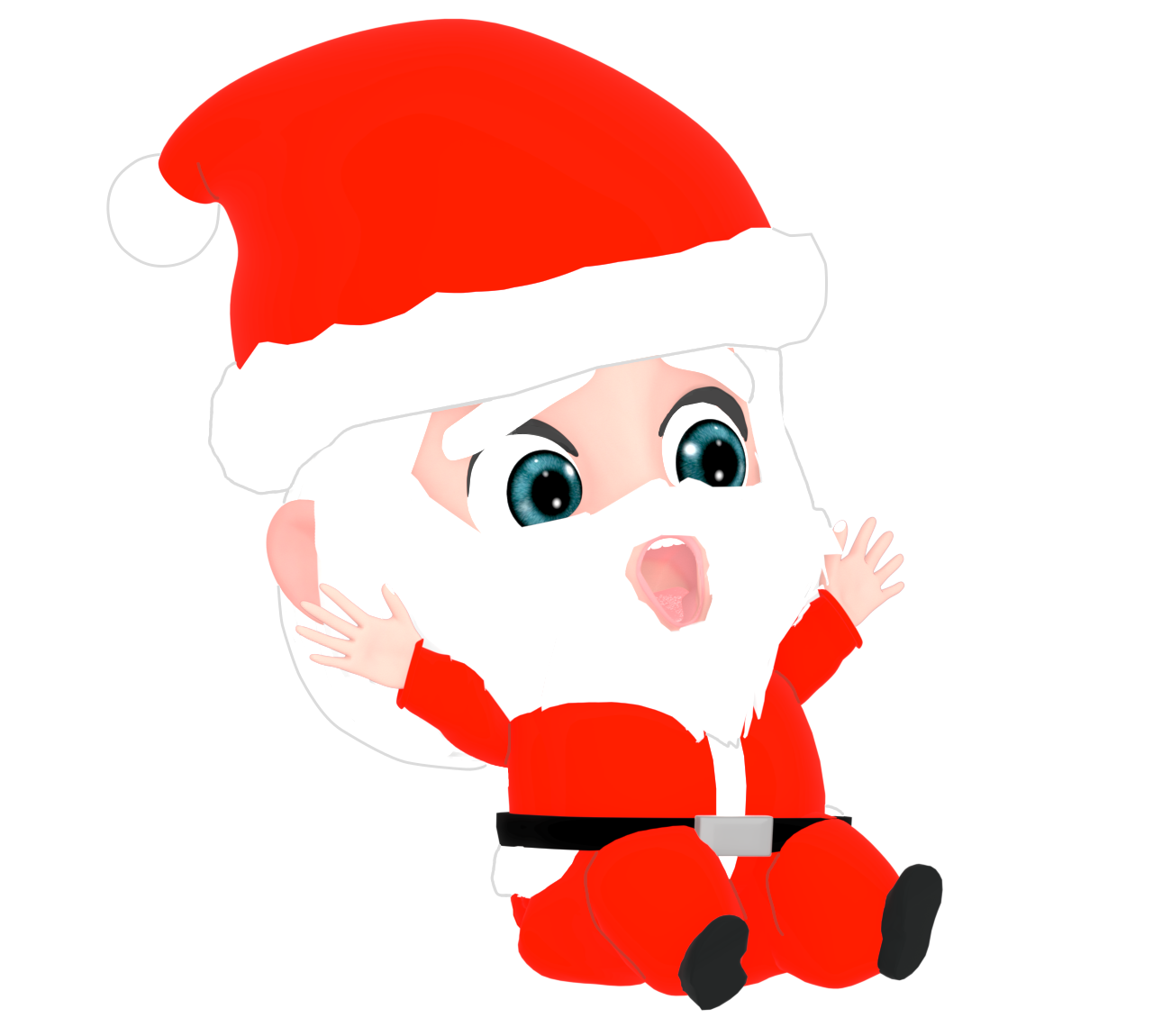 驚くサンタクロースのイラスト