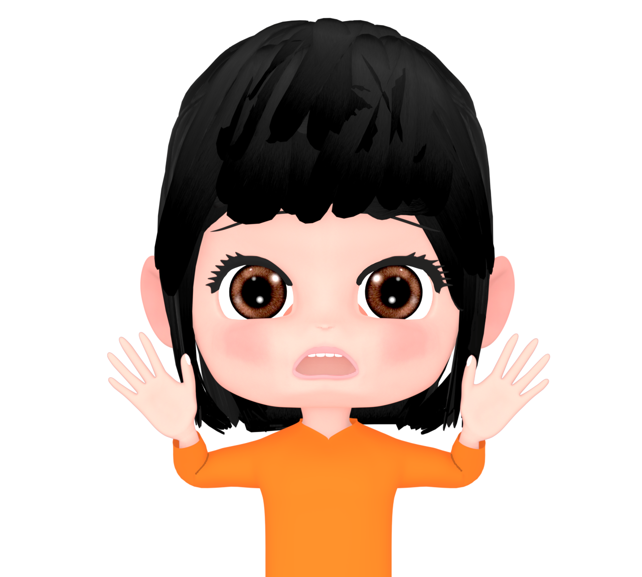 驚く女性のイラスト