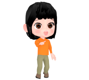 驚きながら指をさす女性のイラスト