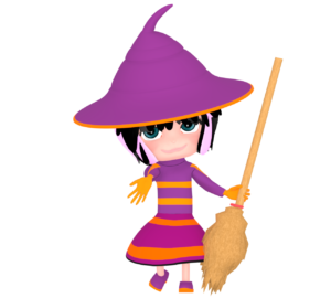 お菓子が欲しい魔法使い少女のイラスト