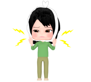 腫れるおたふく風邪のイラスト