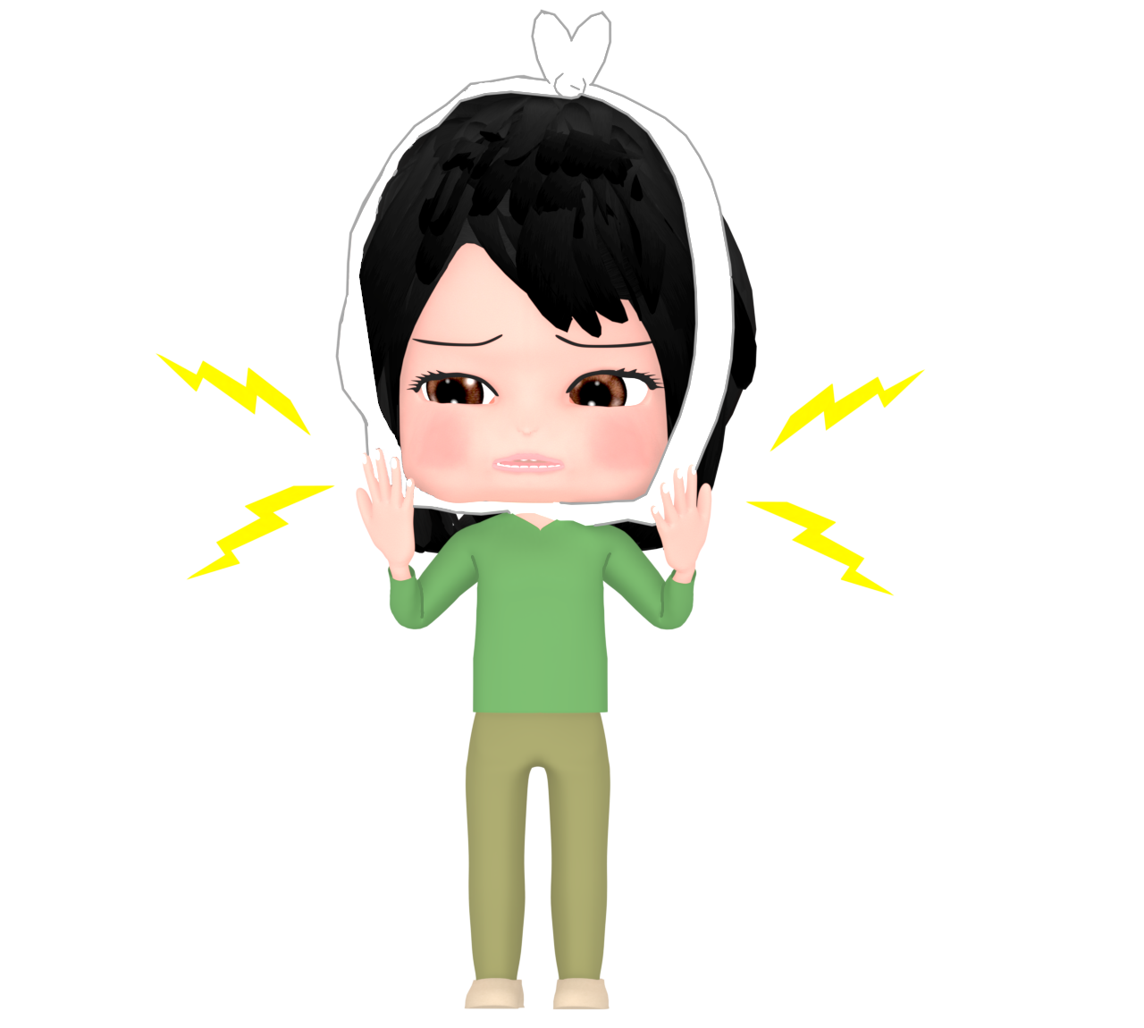 腫れるおたふく風邪のイラスト