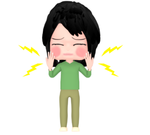 ほっぺたが腫れるおたふく風邪のイラスト