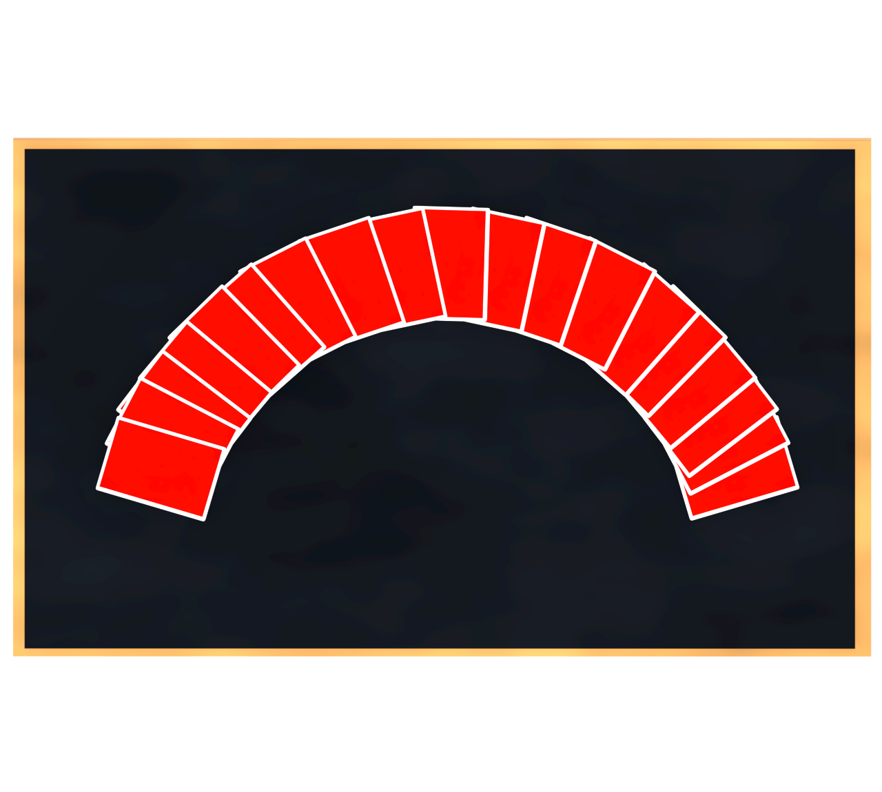 テーブルに広げたトランプのイラスト