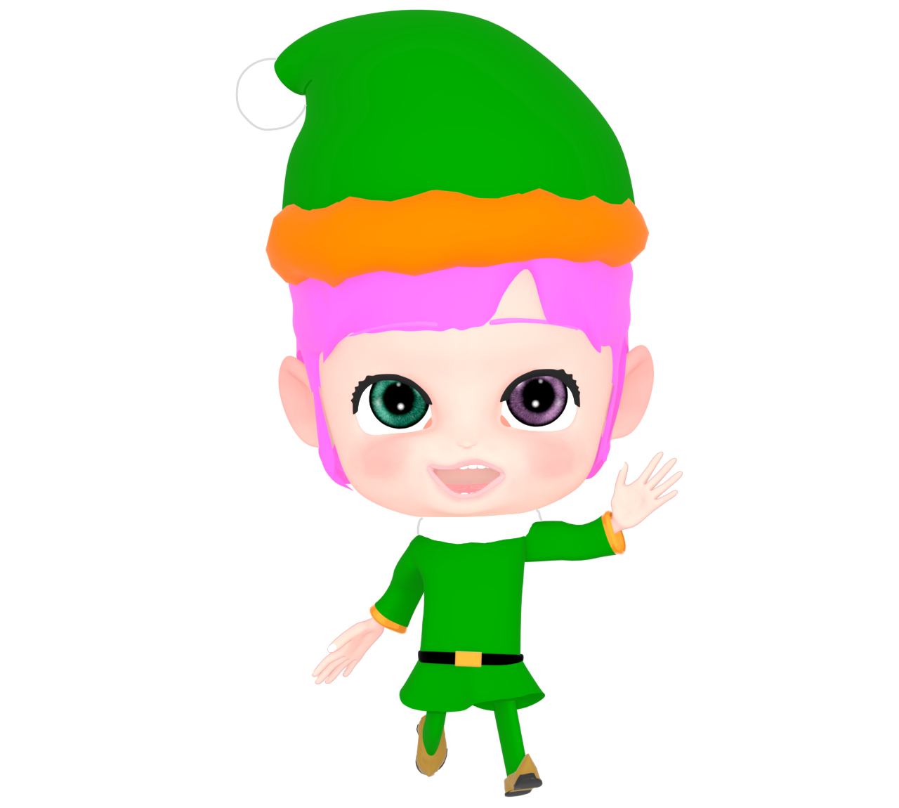 話す妖精のイラスト（トントゥ）