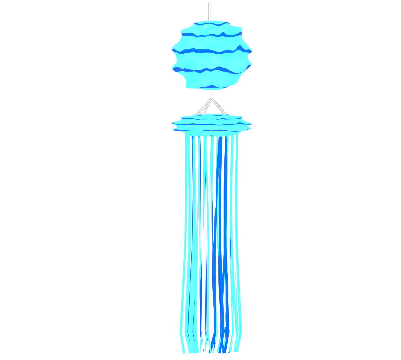 爽やかな青色の吹き流しのイラスト