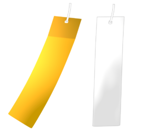 七夕 金色と銀色の短冊のイラスト