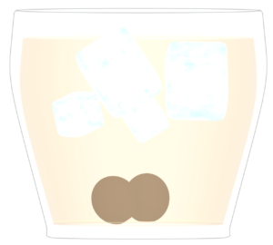 茶実が入った梅酒のイラスト