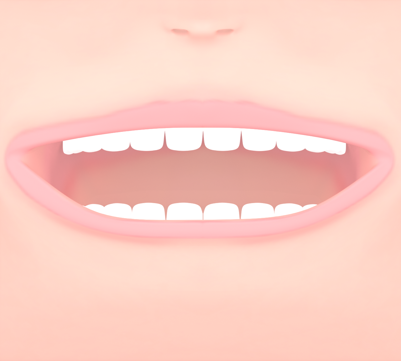 歯を見せる口のイラスト