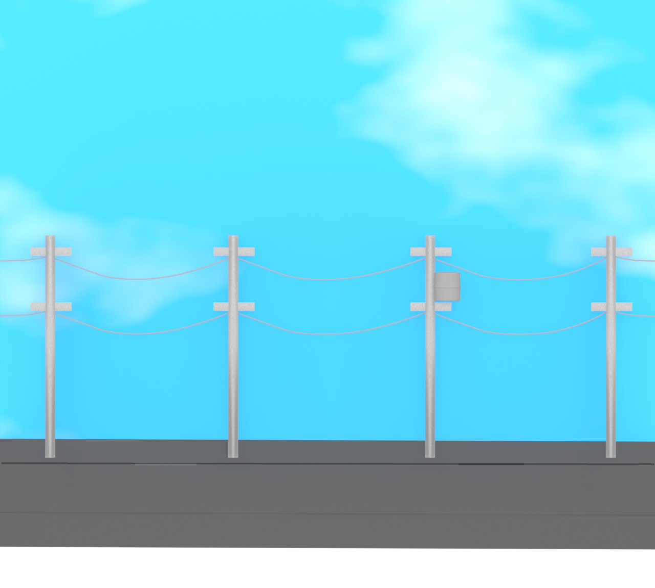 並んだ電柱のイラスト