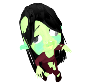 恐ろしい女ゾンビのイラスト