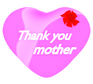 「Thank you mother」ハートのメッセージカード