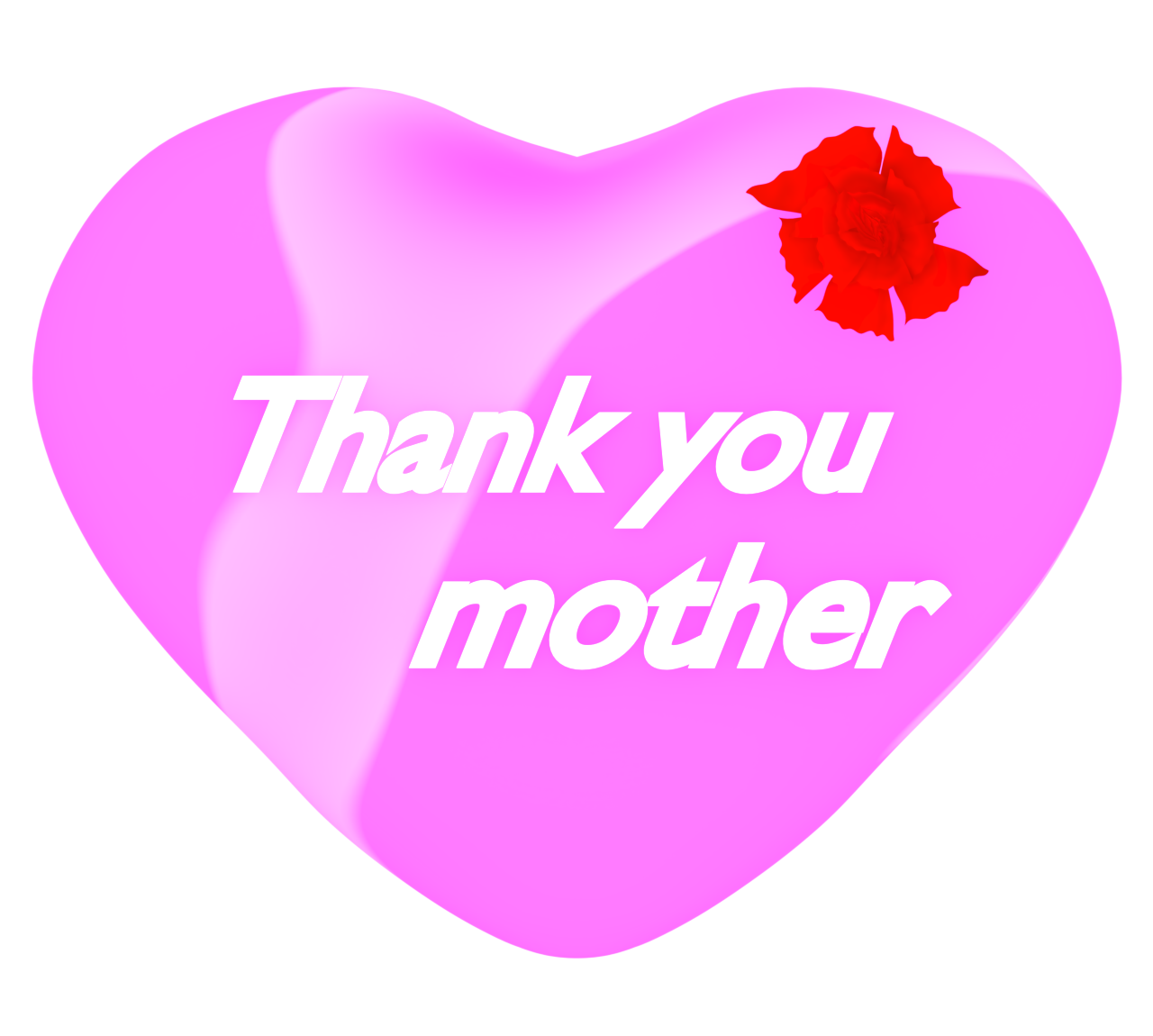 「Thank you mother」ハートのメッセージカード