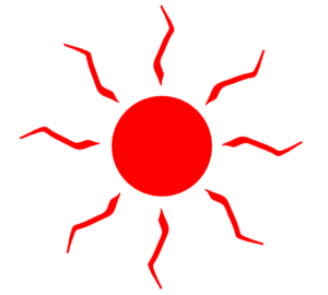 ギラギラの太陽のイラスト