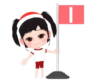 かけっこで１番になる嬉しい女の子のイラスト