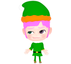 考える妖精のイラスト