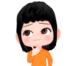 キメ顔で考える女性のイラスト