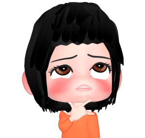 キメ顔で考える女性のイラスト