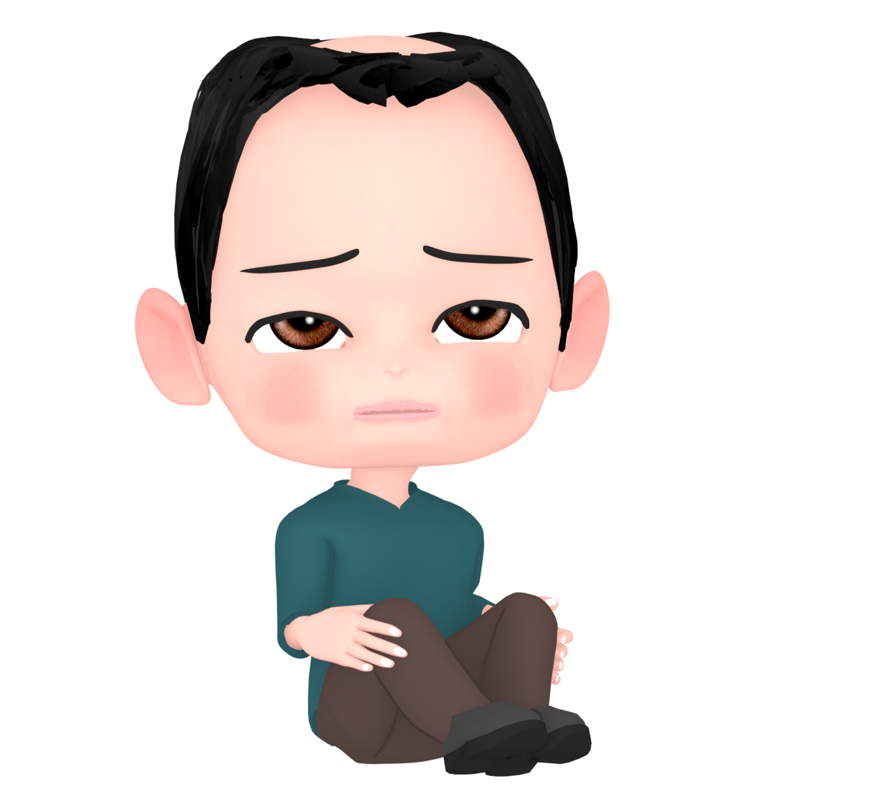 薄毛の男性のイラスト（ハゲ）
