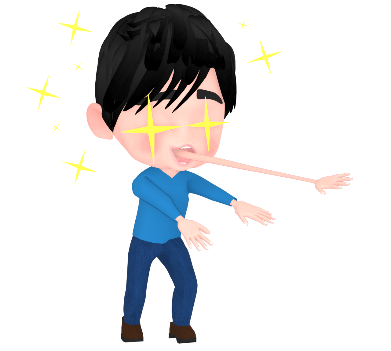 喉から手が出るほど欲しい男性のイラスト