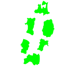 東北地方をバラした地図のイラスト