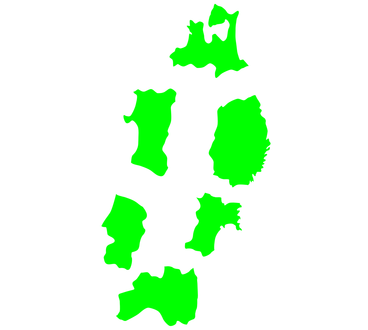 東北地方をバラした地図のイラスト