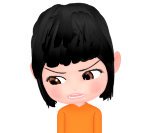 舌打ちをする女性のイラスト