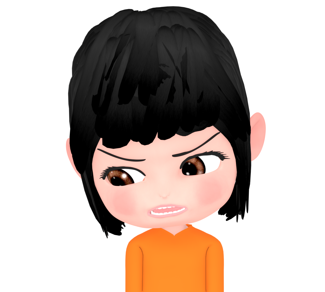 舌打ちをする女性のイラスト