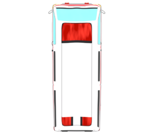 上から見る救急車のイラスト