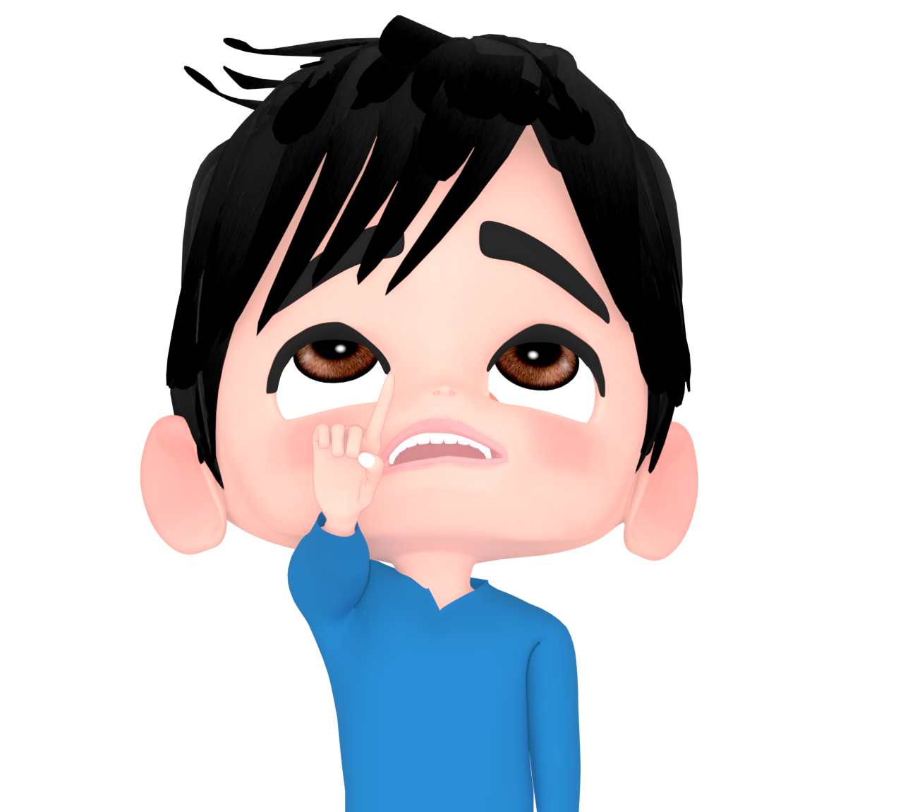上に何かを見つけた男性のイラスト