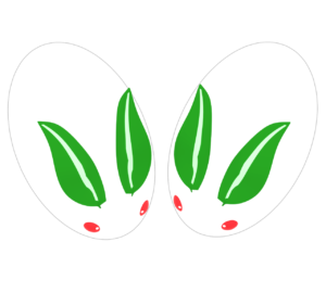 上から見る雪うさぎのイラスト