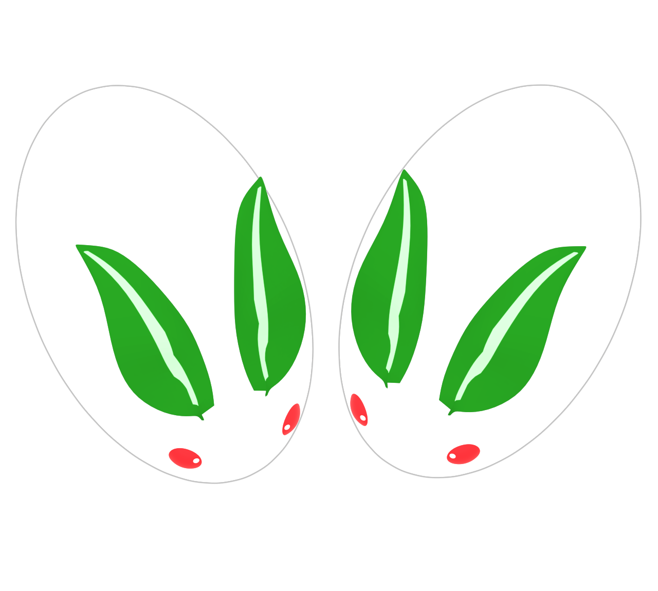 上から見る雪うさぎのイラスト