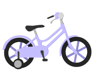 補助輪付き子供用自転車のイラスト