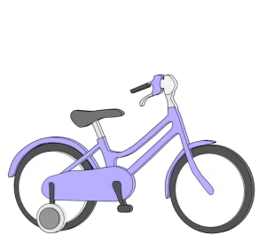 補助輪付き子供用自転車のイラスト