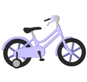 補助輪付き子供用自転車のイラスト