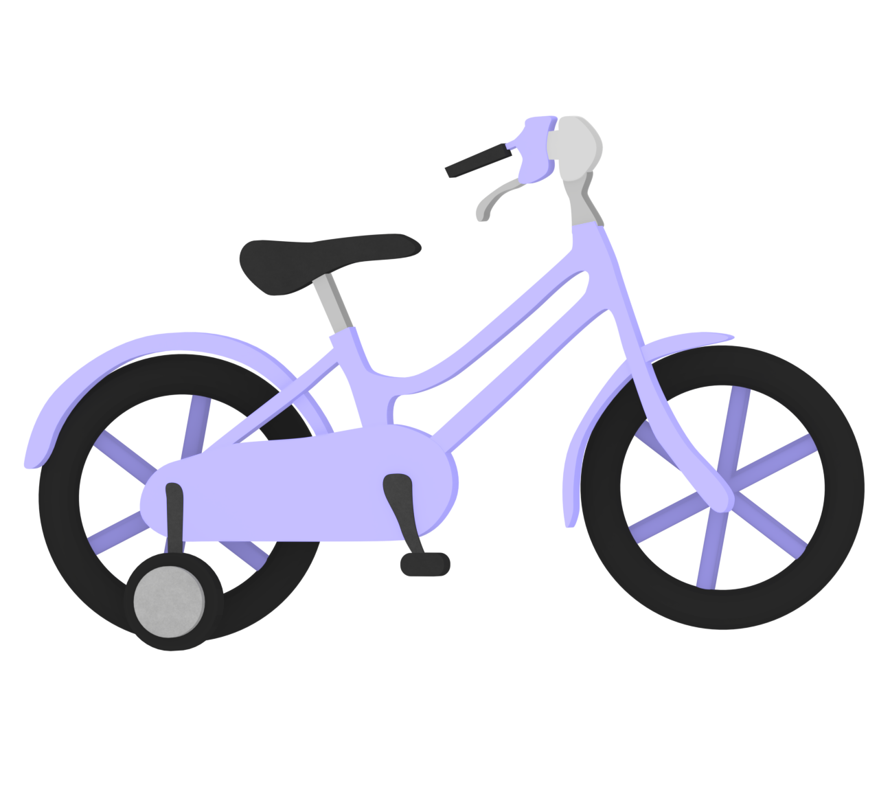 補助輪付き子供用自転車のイラスト