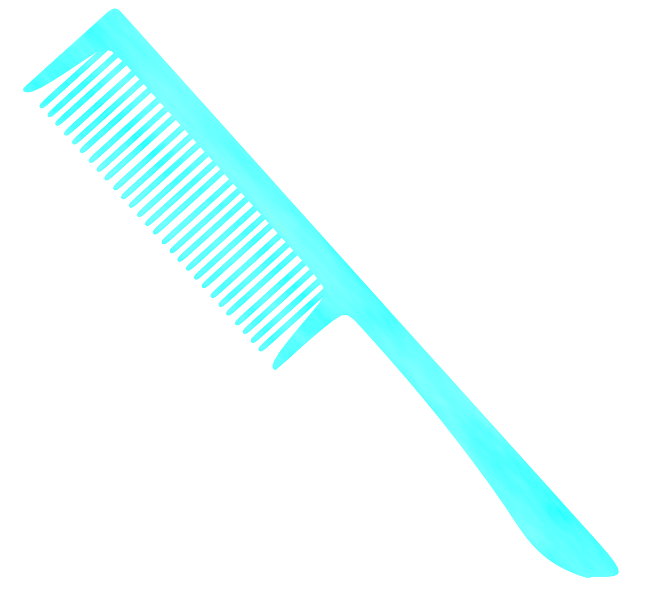 プラスチック製のシンプルなクシのイラスト